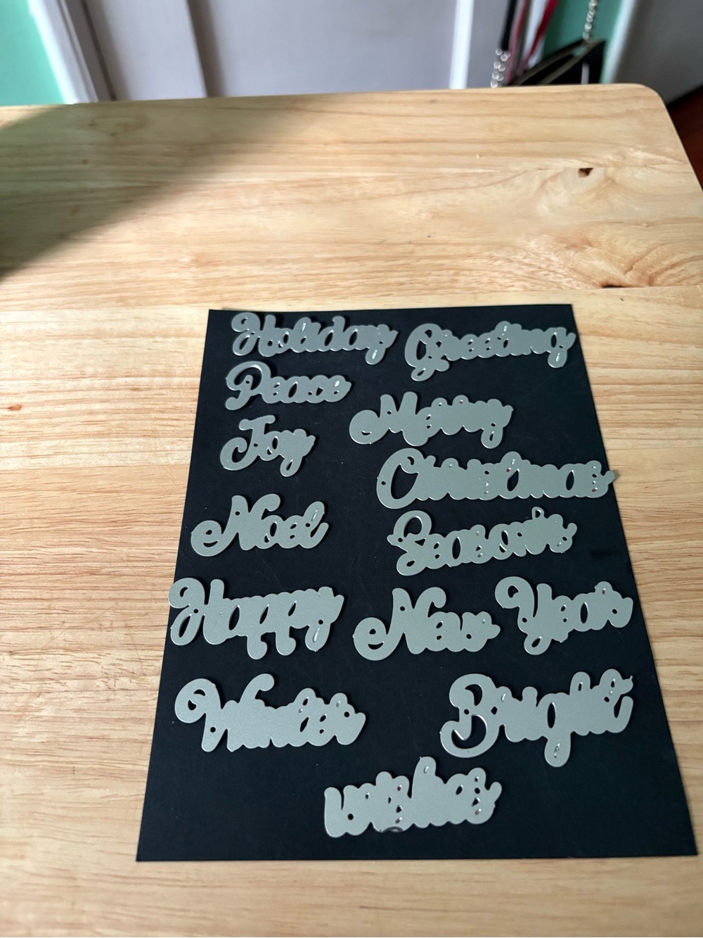 Silver Holiday Sentiment Word Die-Cuts